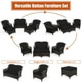 thumbnail image 3 of Gymax 5PCS Rattan Patio Conversation Sofa Furniture Set Outdoor w/ Black Cushions, 3 of 10