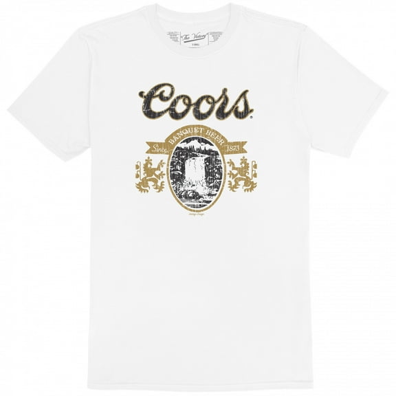 Coors Mountain Logo Rocky's Distressed White T-Shirt-3XLarge