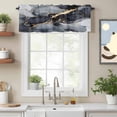 thumbnail image 2 of Marble Grey Black Valance Curtain Gradient Gold Marbling Modern Art Window Valances Rod Pocket Short Curtains Window Treatments for Kitchen Bedroom Bathroom Laundry 42" x 12", 2 of 9