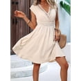 thumbnail image 6 of Women'S Lace Short Dress Ruffle Cap Sleeve V Neck Summer Boho A Line Dresses Color M, 6 of 9