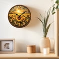 thumbnail image 6 of VOCOO 10" Sunflower Wall Clock - Silent Non Ticking Battery Operated Quartz Analog Round Wooden Clock, Pseudo-3D Design Golden Sunset Floral Farmhouse Home Decor for Living Room Bedroom Office, 6 of 8