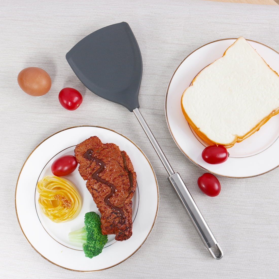 Unique Bargains Silicone Spatula 4 Pcs Heat Resistant Non Stick Turner Gray
