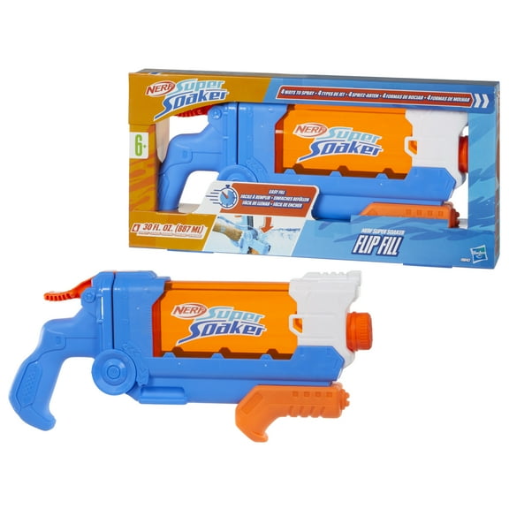 Nerf Super Soaker Flip Fill Water Blaster, Fast Fill, 30 Fluid Ounce Tank, Water Toys