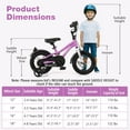 thumbnail image 3 of Costway Vélo pour Enfants de 12 Pouces pour Garçons et Filles de 3 à 4 Ans avec Siège Ajustable, Frein à Main, Réflecteurs, Violet, 3 of 10
