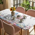 thumbnail image 3 of Gnomes Easter Table Cloths for 5 Foot Rectangle Tables, Colorful Spring Floral Weeping Eggs Patio Waterproof Elastic Fitted Tablecloths, Washable Rectangular Table Cover for Camping, 3 of 8