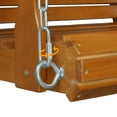 thumbnail image 3 of OverPatio 440lbs Single Person Patio Porch wooden Swing with Coaster,5mm Adjustable Chains for Outdoors(2.2FT,Brown), 3 of 9
