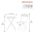 thumbnail image 3 of Benzara ALP-MSY100A-WT Metal Bistro Set with Two Chairs - White, 3 of 5