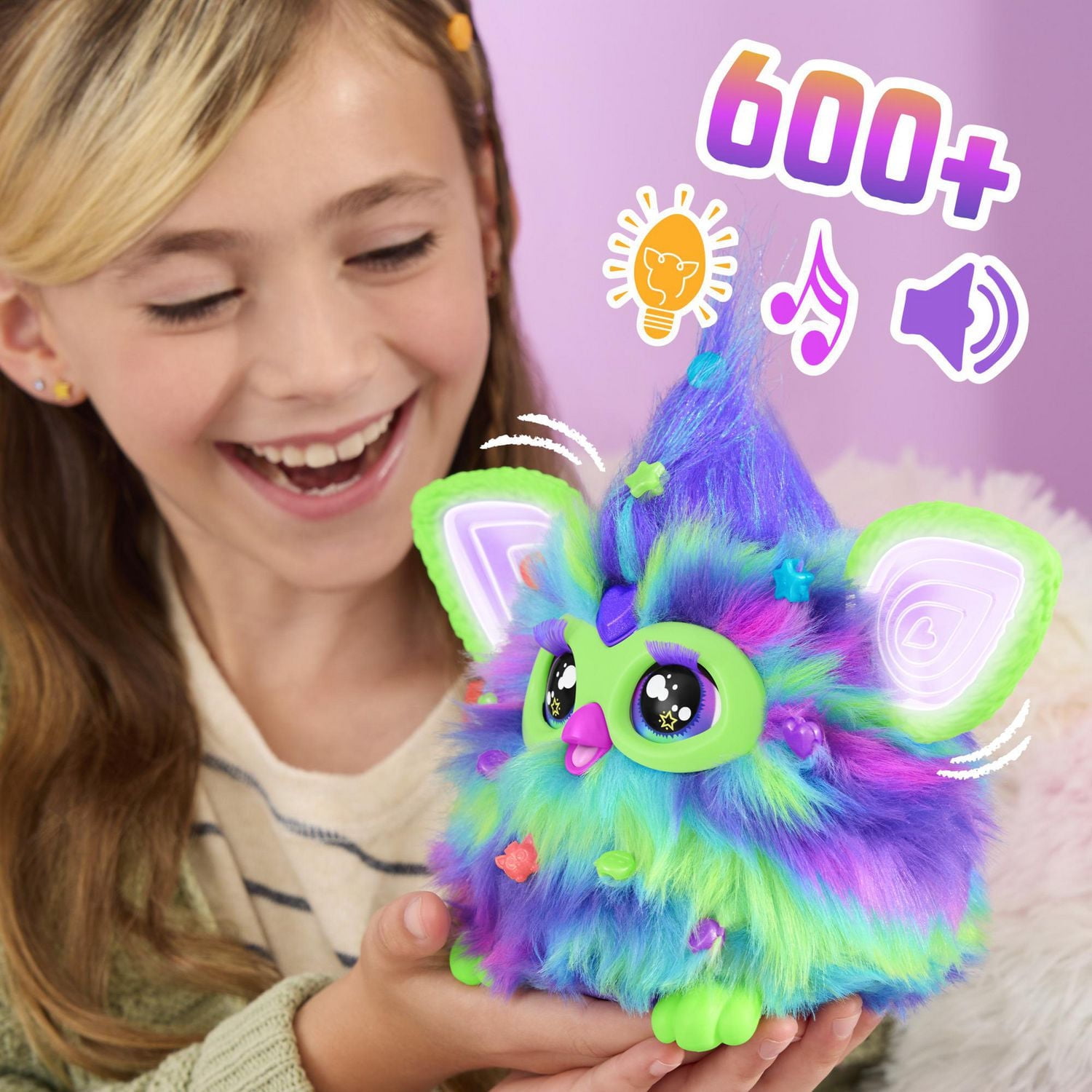 Furby Glow in the Dark Galaxy Edition Plush, Voice Activated, Interactive Toys, Ages 6+