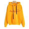 thumbnail image 2 of XINXIAOO Hoodies for Women Long Sleeve Women Hoodies Pullover Cute Hoodies Yellow Sweatshirts Women's Fall Jacket Clothing for Women, 2 of 3
