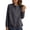 Gray, variant on Sweatshirt Women's Clothing Loose Fit Long Sleeve Shirt Double Button Down Blouse with Design in Breathable Linen Blend Fabric for and Autumn Seasons