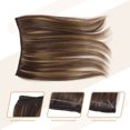 thumbnail image 3 of 20" 51cm Dark Brown Hair Extensions Long Straight Synthetic Hair Adjustable Headband Hairpieces No Clip for Women, 3 of 7