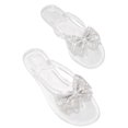 thumbnail image 6 of JeashCHAT Sandals for Women, Slide Sandals Summer New Flip Bowknot Flash Diamond Sandals And Slippers Women's Slippers (Clear), 6 of 6