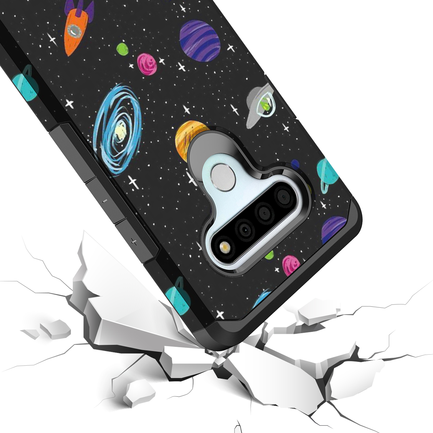 LG Stylo 6 Case, LG Stylo 6+ Case, KAESAR Hybird Drop Protection Sleek Slim Dual Layer Shockproof Colorful Graphic Armor Case For LG Stylo 6 / LG Stylo 6 Plus (Space) - image 5 of 5