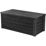 Westwood 150 Gallon Resin Large Deck Box – Organization and Storage for Patio Furniture, Outdoor Cushions, Garden Tools and Pool Toys, Dark Grey