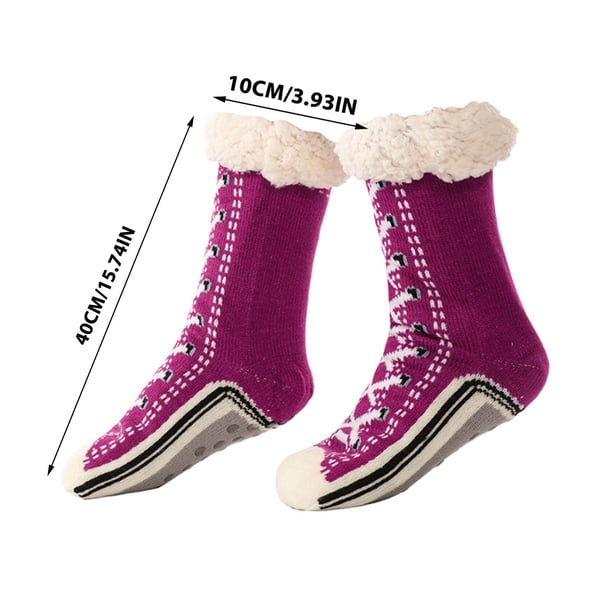 Calcetines de invierno para el suelo, cálidos para el hogar, calcetines de forro polar extra gruesos, calcetines para mujer