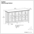 thumbnail image 2 of Simpli Home Acadian 62 inch Wide Solid Wood Transitional Wide Storage Cabinet in White, 2 of 12