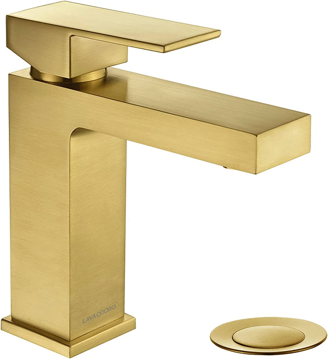 Matte Black and Brushed Gold Single Handle Bathroom Faucet