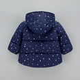 thumbnail image 4 of Hicidod Toddler Jackets Hooded Long Sleeve Zipper Winter Warm Coats Cute Stars Printed Fleece Lined Thicken Cotton Outwear Jacket, 4 of 7