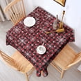 thumbnail image 2 of Red and Black Christmas Snowflake Pattern Square Tablecloth,Waterproof Square Table Cover,Wipeable Spillproof Washable Table Cover for Home Kitchen Party Decor 60"x60"(152x152cm), 2 of 6