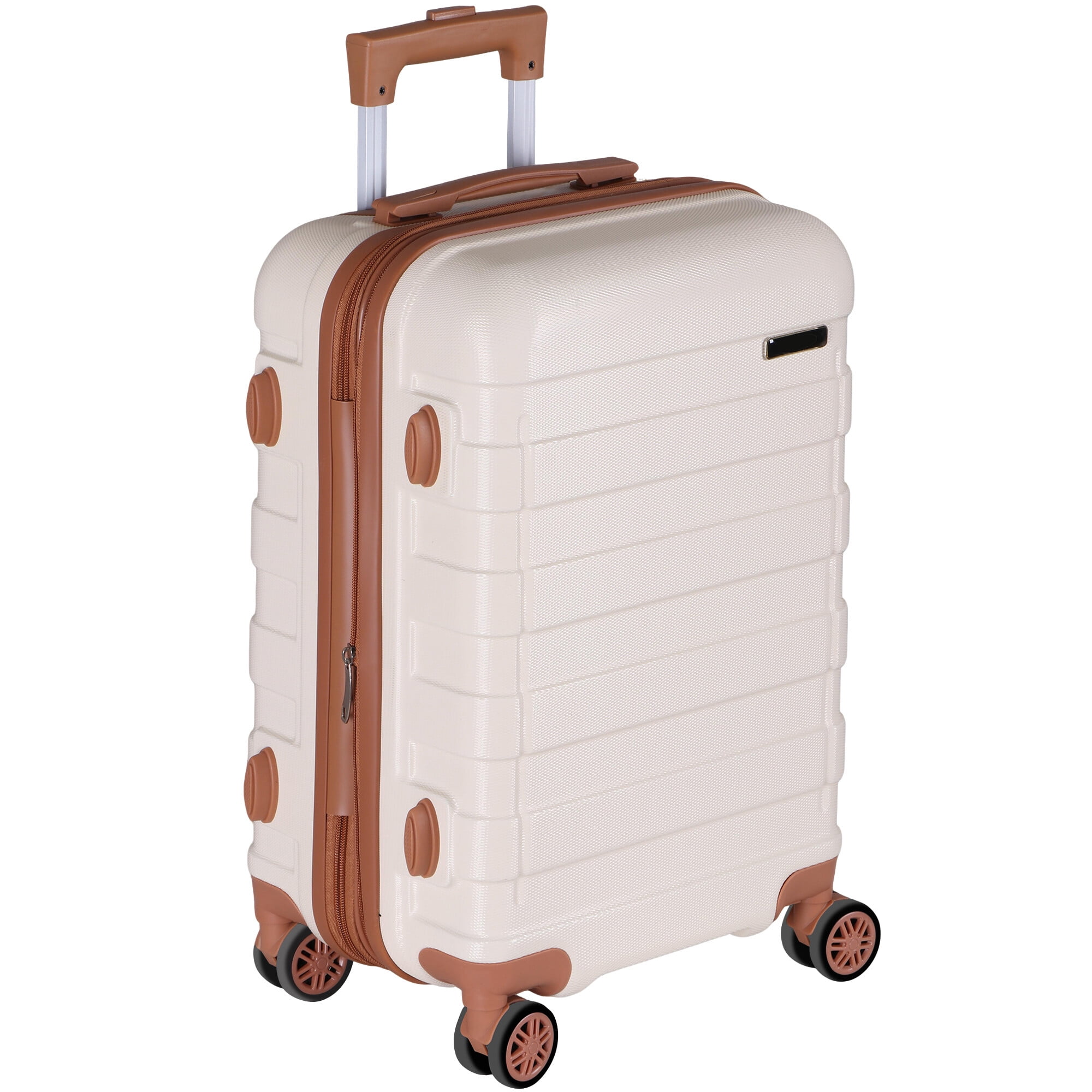 ZENSTYLE 21" Height Hardside Expandable Suitcase Luggage with Spinner Wheels White