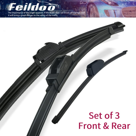 Feildoo 3PCS Wiper Blades Fit For Kia Niro 2017-2018, Front & Rear Windshield Wiper Blades, Y28H6L0S