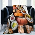 thumbnail image 6 of Sushi Roll Blanket Real Japanese Food Kawaii Colorful Throw Blankets Gifts for Kids Adults Lightweight Soft Fleece Cozy for Sofa Couch Bed Chair Room Birthday Decor 40x50in, 6 of 6
