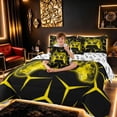 thumbnail image 3 of meiyoeat Neon Yellow Flame Game Controller Twin Bedding Sets for Kids Boys, Yellow Geometric Gaming Bedding Comforter Set, Gamepad Reversible 7 Pieces, 3 of 6