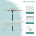 thumbnail image 3 of MEETWARM 9-Piece Outdoor Furniture Dining Set, All Weather Cast Aluminum Patio Garden Set with 8 Chairs,1 Oval Table, 2.2" Umbrella Hole, White, 3 of 7