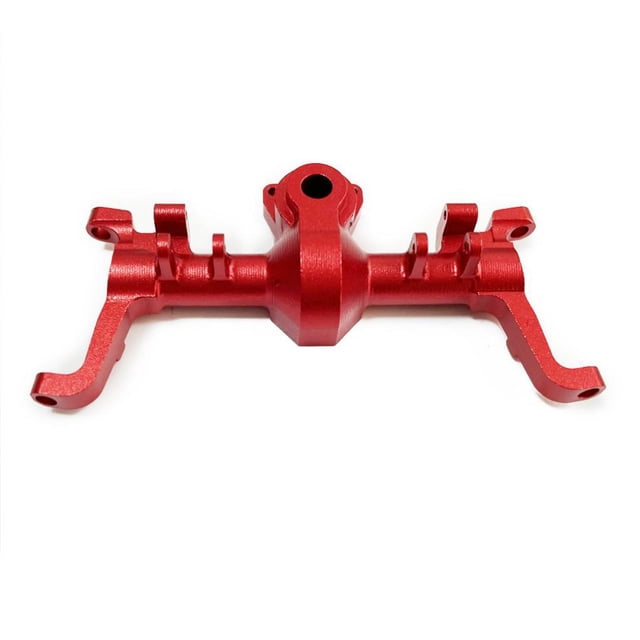 Bewildely 1 pieza, carcasa del eje delantero 1/24, pieza de actualización RC, mejora de aleación de aluminio, carcasa del eje delantero Rc para Kits de construcción modelo Rojo