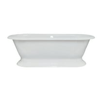 Aqua Eden VCTND723224 72-Inch Cast Iron Double Ended Pedestal Tub (No Faucet Drillings), White