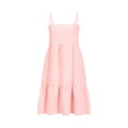 thumbnail image 4 of Vestido de Camisa Cuadrada para las Mujeres A-Línea Correas de Hombro Mini con Borde de Volantes, Vestido de Bolsillo Lateral Casual para Primavera Verano Otoño Diario Y Fiesta, 4 of 7