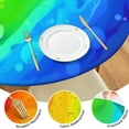 thumbnail image 4 of Rainbow Tie Dye Wave Pattern Round Fitted Tablecloth with Elastic Edge,Dining Table Cover Waterproof,Outdoor Round Tablecloth for Camping,Dining,Indoor and Outdoor, 4 of 7