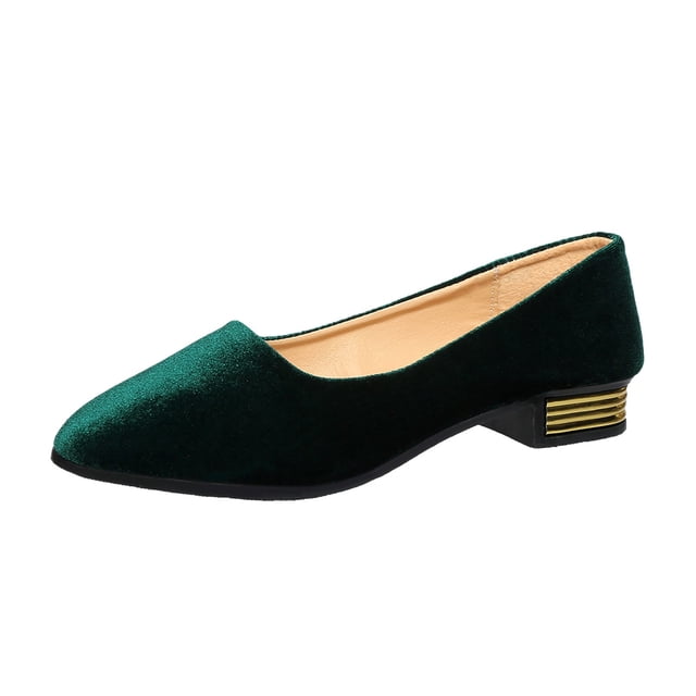Chaussures Décontractées pour Femmes de Printemps et d'Automne, Couleur Unie, à Talons, Confortables, à Enfiler
