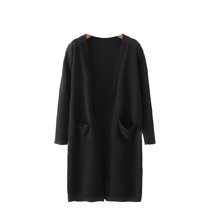 SWSMCLT Women's Long Sleeve Cardigan Sweater Winter Midi Oversized Thick Coat Top Cardigan Knit Warm Fall Spring Soft Black Large