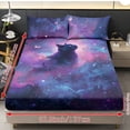 thumbnail image 4 of Xoenoiee Galaxy Cay Butterfly Print Sheets Set, Soft Microfiber, 3 Piece with Fitted Sheet and Pillowcases, Deep Pocket Breathable, Wrinkle Resistant, Hotel Luxury, Twin XL Size, 4 of 7