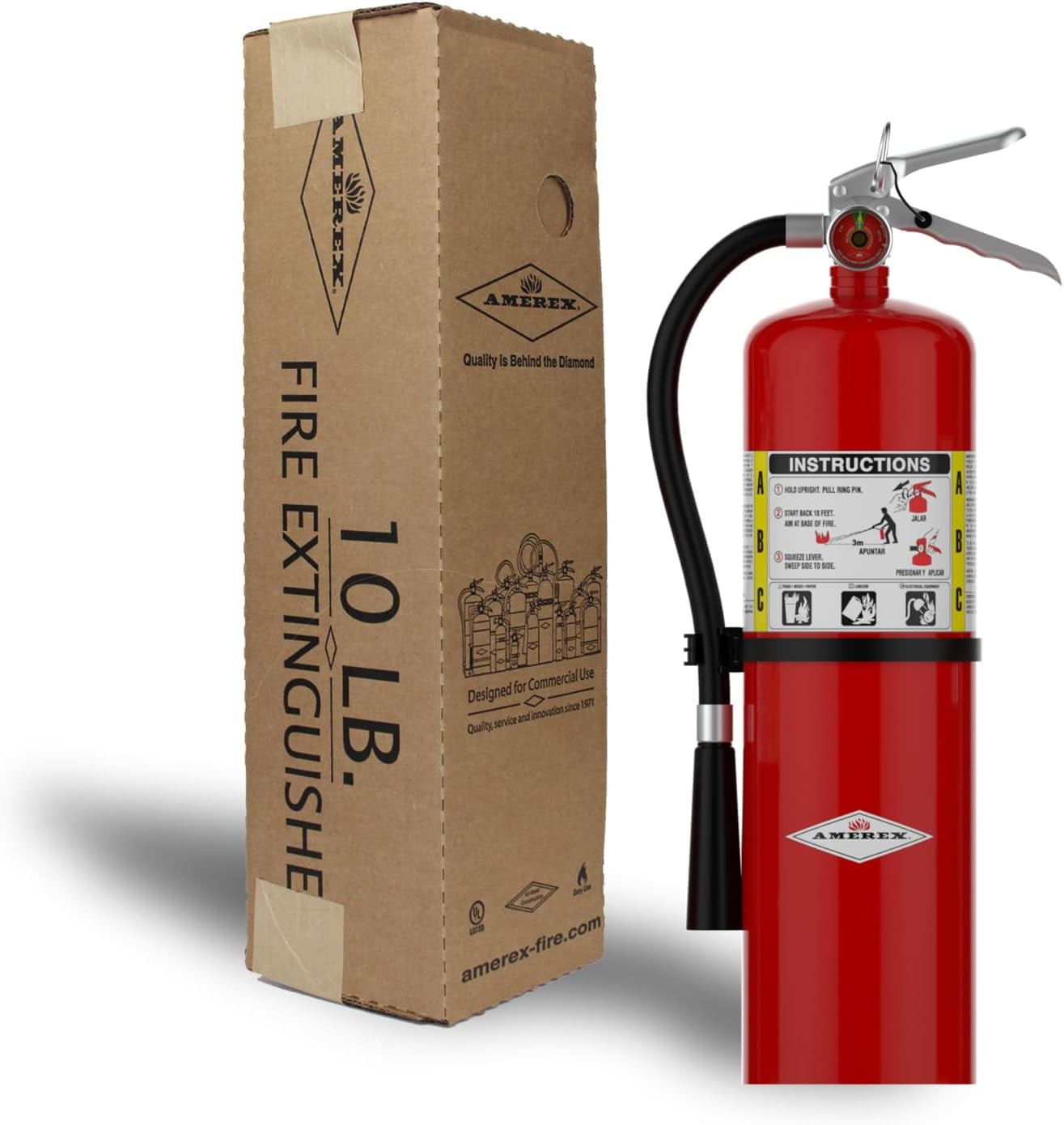 Amerex B456 Wall Mount ABC Dry 10 lb. Fire Extinguisher - Set of 2
