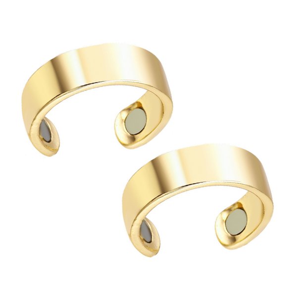 Minnieouse 2 piezas de anillos abiertos profesionales de tamaño pequeño para mujeres y hombres, equipo de protección corporal de Color sólido, anillo cuidado de los oídos Dorado Minnieouse CE007788-01