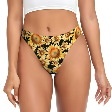 Sigee Sunflowers 1 for Women s G-String Panty  Low Rise  Soft Lace Perfect for Everyday Wear or Special Occasions-X-Large