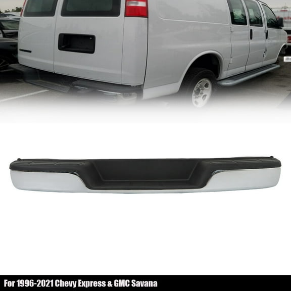 New Chrome Rear Step Bumper Fit For 2001-2023 Chevy Express & GMC Savana