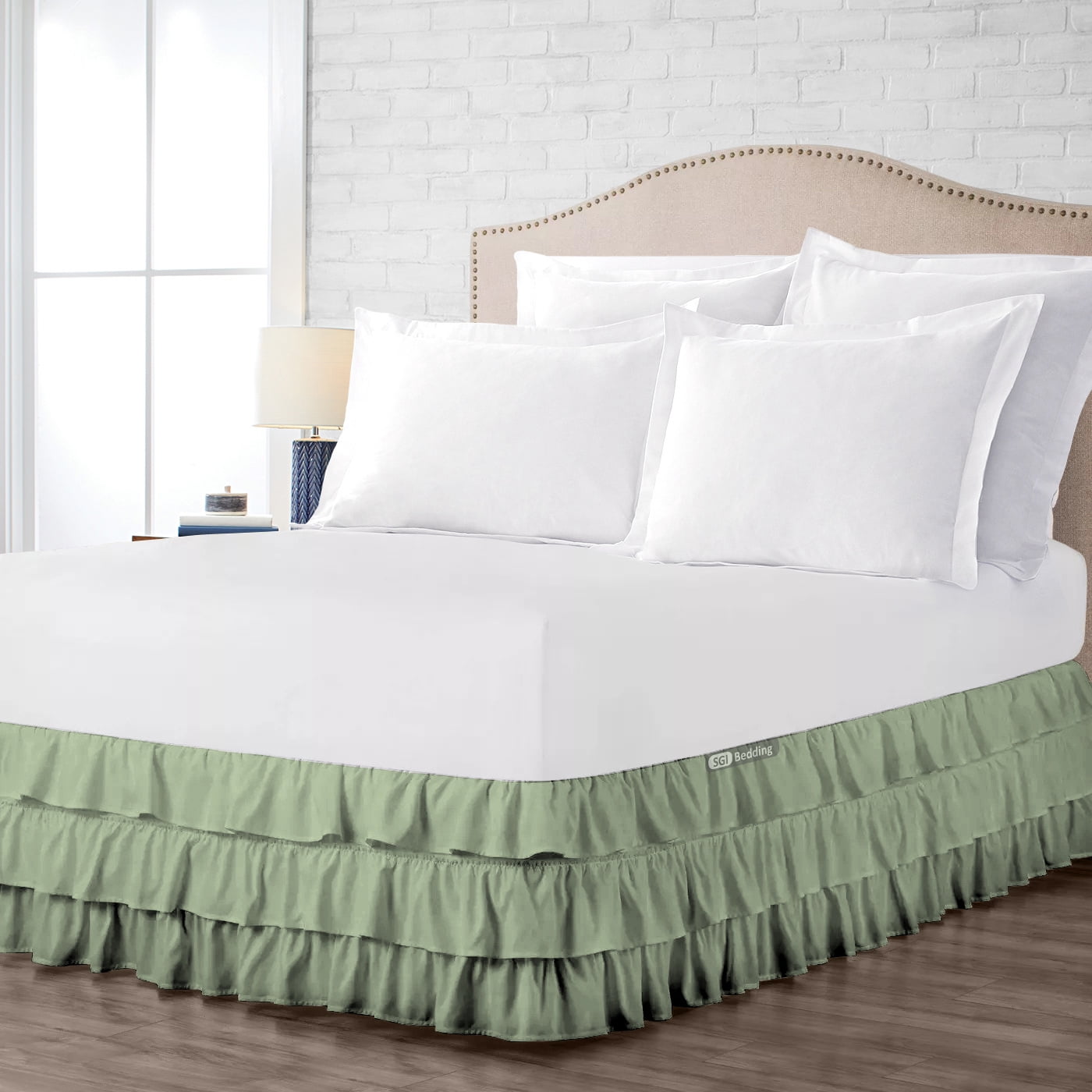Extra Drop Length Multi Ruffle Bed Skirt 6-Colors All Size Split Corner 1000 TC 