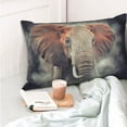 thumbnail image 4 of Honeii Elephant in Smoke Print Pillow Cases,Plush Throw Pillow Covers,Decorative Pillowcase for Sofa, Couch, Living Room-14"x20", 4 of 6