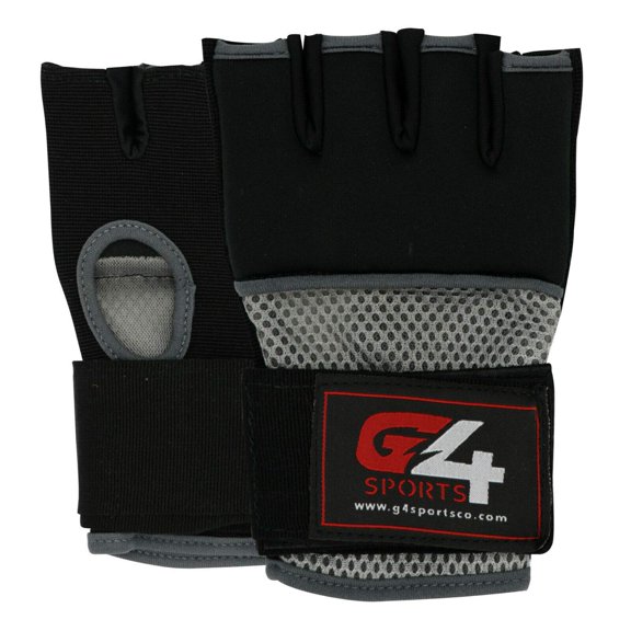 G4 Vision MMA Hand Wraps Quick Wrap Inner Gloves Gel Kick Boxing Muay EVA Knuckle Fight Training Gym (Small, Gray)…