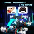 thumbnail image 3 of RC Stunt Car Twisting Snake, Vecukty 1:10 Spray Giant Wheel Remote Control Toy Car with High-Speed Climbing and Colorful Gradient Lights with Music,Red, 3 of 10