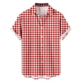 thumbnail image 3 of Guluxicc Men's Plaid Lounge Shirts Button Down Collared Short Sleeve Summer Casual Tops for Everyday Outfits, 3 of 6