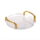 thumbnail image 1 of Bandeja Redonda Transparente de Acrílico para Servir, Bandeja Decorativa para Tocador de Baño con Manejar Dorado para Mesa de Centro, Oficina A, 1 of 6