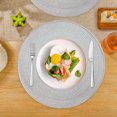 thumbnail image 6 of Xmushyra Round Placemats Set of 6, 15 inch Braided Table Mats, Heat Resistant Washable Place Mats for Dining Table, Kitchen and Outdoor Dining, Light Gray, 6 of 6