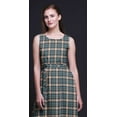 thumbnail image 2 of Bimba Robe Longue Sans Manches pour Femmes à Carreaux Imprimés Style Chic - Grande, 2 of 6