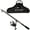 Black; Chrome, variant on Wakeman 5'6" Telescopic Spinning Rod and Reel Combo With Carry Case