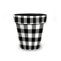 Briarwood Lane Black and White Buffalo Check Small Planter