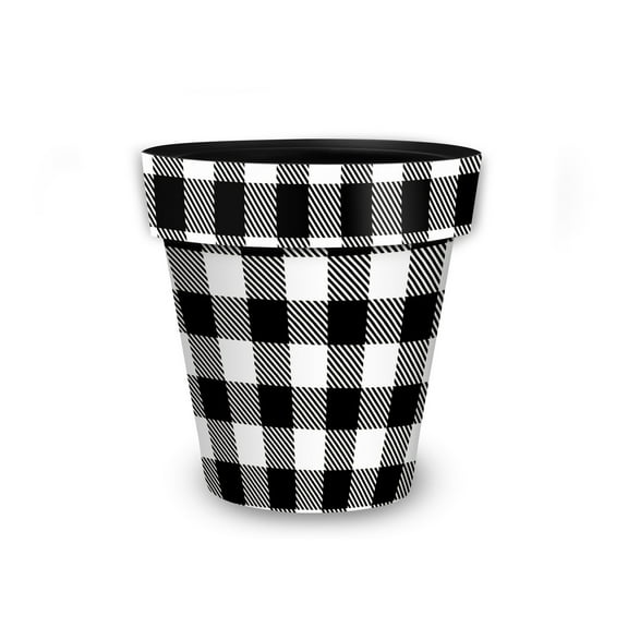 Briarwood Lane Black and White Buffalo Check Small Planter